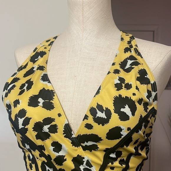 ModCloth The Gilda One-Piece Swimsuit Yellow leopard New Sz Small - Picture 10 of 11